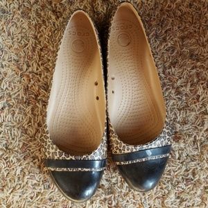 Crocs cheetah ballet shoes
